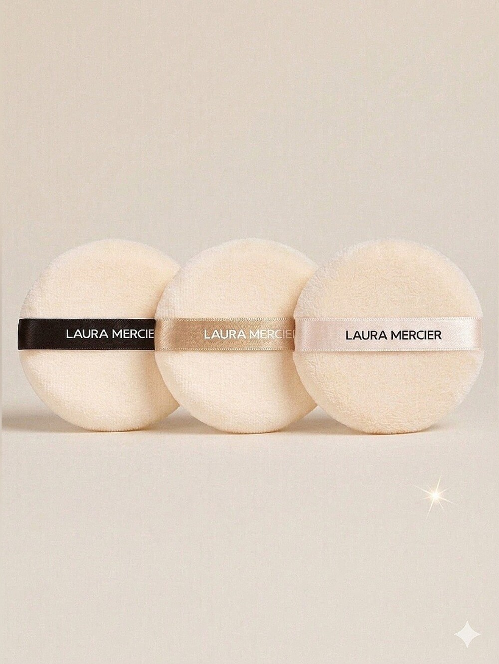 Laura Mercier Velour Powder Puff Lot of 3 - Incl. Limited Edition Colors!